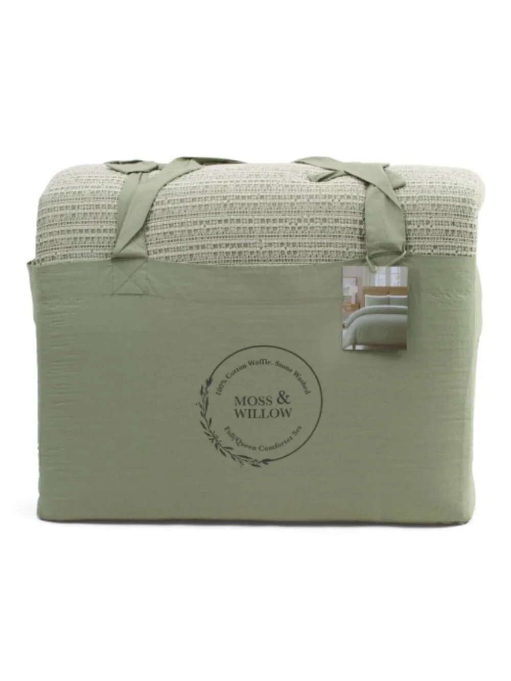 MOSS & WILLOW Textured Waffle Knit Comforter Set
